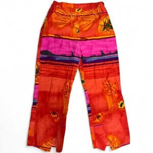 Terracotta hippie boho orange and pink sunset pants